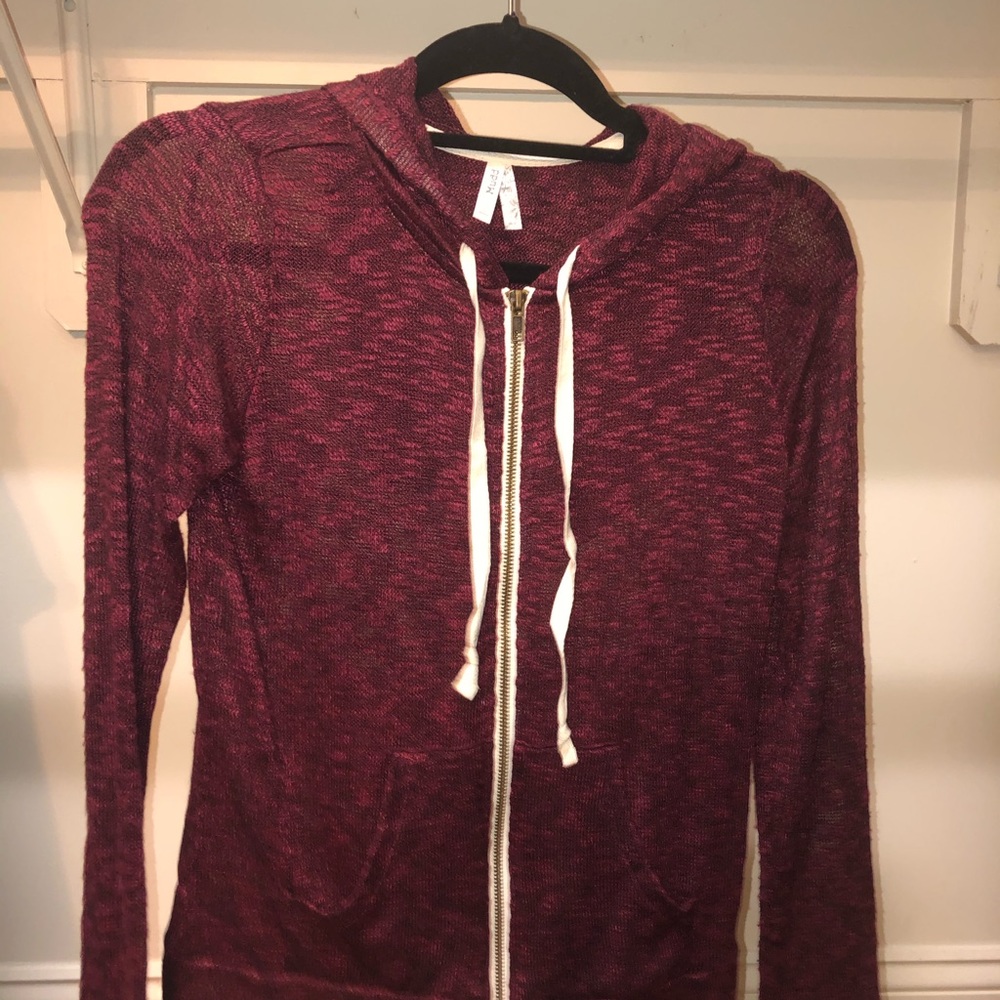 Mudd Sheer Magenta Hooded Jacket
